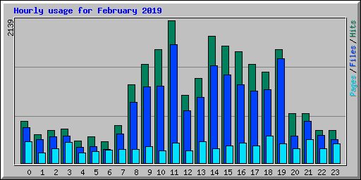 Hourly usage for February 2019