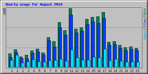 Hourly usage for August 2019