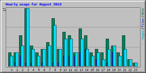 Hourly usage for August 2019