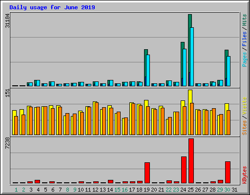 Daily usage for June 2019