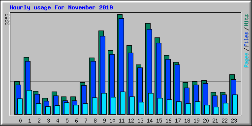 Hourly usage for November 2019
