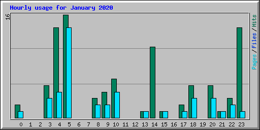 Hourly usage for January 2020